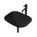 Artistic Tempered Glass Vessel Sink With Faucet And Pop Up Drain - Matte Black by HouseOfZazla