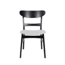 Mid Century Dining Chairs With Cushioned Seats And Wood Frame (Set of 2)