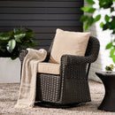 Amaya Outdoor Swivel Rocker Chair with Water Resistant Cushions by HouseOfZazla
