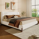 Queen Size Elegant Terry Upholstered Bed - White by HouseOfZazla