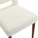 Accent Chairs Set of 2, Boucle Chairs with Solid Woood, Upholstered Dining Chairs for Living Room, Kitchen, Bedroom, Beauty Room,Dining room-Cream