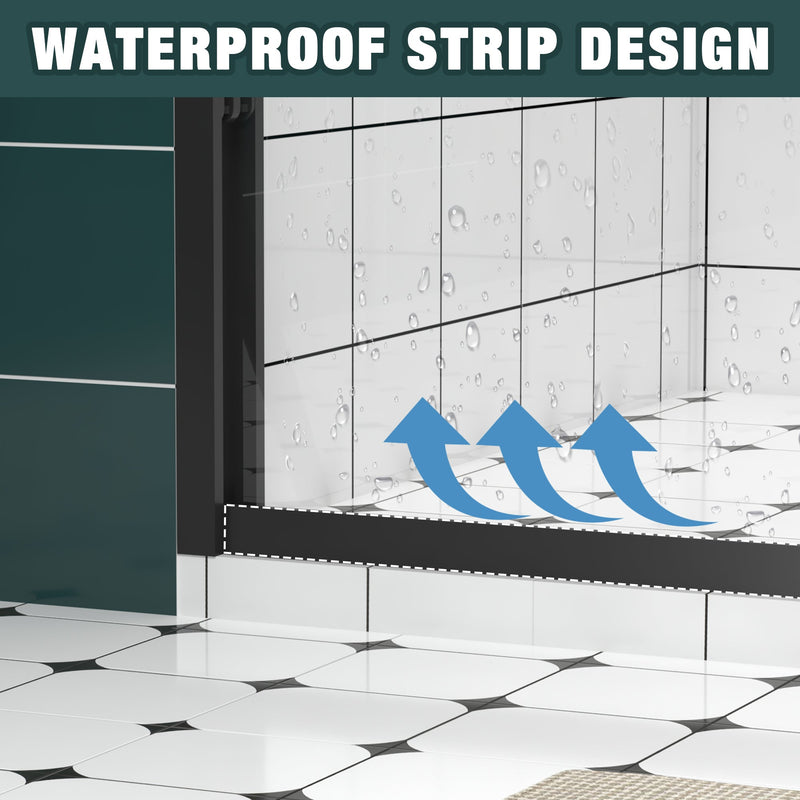 56-60"x74" Aluminum Frame Double Sliding Shower Door, photo 6 of 10