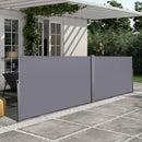 276" x 71"Retractable Side Awning, Waterproof & UV-Resistant, Privacy Screen Divider Roll Up Balcony(Grey)