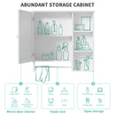 Wall Mounted Bathroom Storage Cabinet, Medicine Cabinets With Large Mirror Door, Adjustable Shelves And Three Open Storage Levels(Not Include Bathroom Vanity) by HouseOfZazla