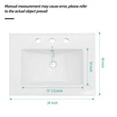 Rectangular Single Vanity Top With 3 Faucet Hole Sink - White by HouseOfZazla