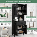 Freestanding Tall Bathroom Cabinet With Soft Close Doors And Adjustable Shelves by HouseOfZazla