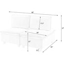 58-inch double-seat sofa in straight-row style, made of beige flannel, with a fashionable and minimalist design, which is suitable for the living room and balcony.