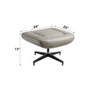 Piran - Twilight Top Grain Leather Accent Chair And Ottoman With Swivel - Gray by HouseOfZazla