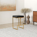 Joel - Upholstered Stool - Black / Gold by HouseOfZazla