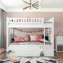 Bunk Bed With Twin Size Trundle, Guardrails by Unique Piece Furniture
