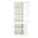 Retro Style Hutch Cabinet With Glass Door, China Cabinet For Home by HouseOfZazla
