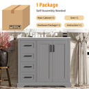 Bathroom Vanity With Sink, Soft Close Doors, Adjustable Shelf & 3 Drawers by HouseOfZazla