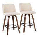 Toriano - Mid Century Modern Fixed Height Counter Stool & Square Footrest (Set of 2) by Unique Piece Furniture