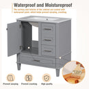 Bathroom Vanity, Modern Bathroom Cabinet With Sink Combo Set, Bathroom Storage Cabinet With A Soft Closing Door And 3 Drawers, Solid Wood Frame by HouseOfZazla