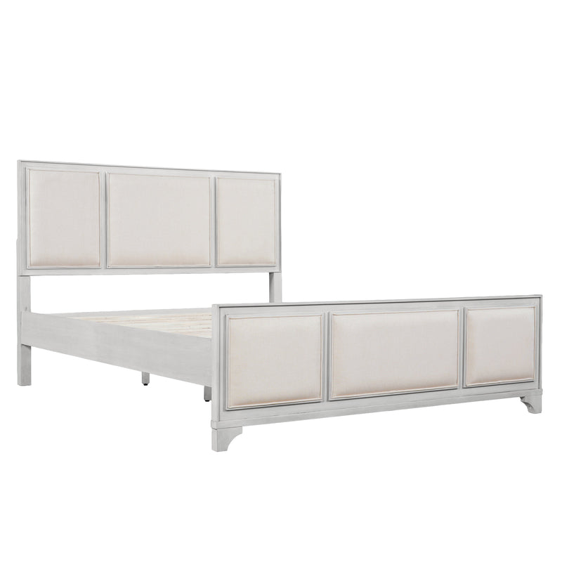 Queen Size Wooden Bed Frame with Upholstered Headboard, photo 7 of 10