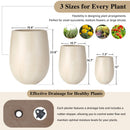 U_STYLE Lightweight Round MGO Outdoor Planter Set - 3 Sizes by HouseOfZazla