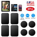 8Pcs UniversalÊMetal Plates with Strong Adhesive 4Pcs Round and 4Pcs Rectangle Metal Plates for Magnetic Car Mount Phone Holder