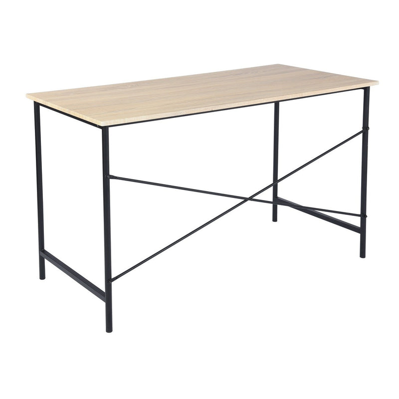 47.2" x 23.6" x 29.6" Metal Frame Home Office Writing Desk - Oak & Black