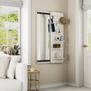 Wall Mounted Full Length Mirror With Shelf And Hook