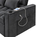55.3" 4-1 Multi-functional Sofa Bed with Cup Holder and USB Port for Living Room or Apartments Black