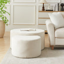 Modern Upholstered Round Coffee Table For Living Room (Set of 2) by HouseOfZazla
