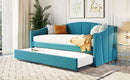 Upholstered Daybed Sofa Bed With Trundle Bed And Wood Slat by HouseOfZazla