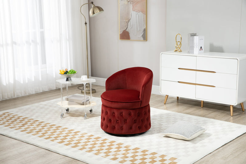 360 Degree Swivel Cuddle Barrel Accent Sofa Chairs, Round Armchairs with Wide Upholstered, Fluffy Velvet Fabric Chair for Living Room, Bedroom, Office, Waiting Rooms