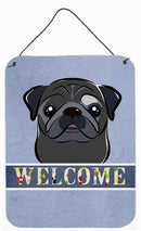 Black Pug Welcome Wall or Door Hanging Prints BB1449DS1216