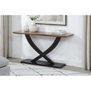 Entryway Console Table With Cross Legs Design - Natural / Espresso by HouseOfZazla