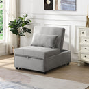 Folding Ottoman Sofa Bed - Gray Fabric by HouseOfZazla