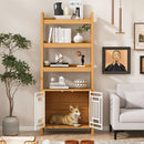 Modern Furniture Style 2 In 1 Pet Friendly Dog Crate Ladder Bookcase - Ancient Oak by HouseOfZazla