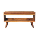 Solid Wood Bench With Upholstered Sea by Unique Piece Furniture