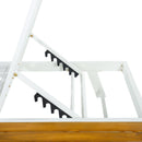 White Iron + Teak Finish Chaise Lounge Frame by HouseOfZazla