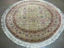 6' Handmade Fine Indian Wool Rug Carpet Round Silk Accent Beauty