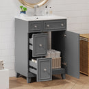 Transitional Style Bathroom Vanity Cabinet With Ceramic Sink by HouseOfZazla