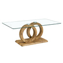 Contemporary Style Glass Top Coffee Table by HouseOfZazla