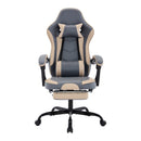 Gaming Chair with Footrest and Massage Lumbar Support