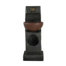 Sculptural Water Fountain With Bowl Basin, With Light And Pump, For Indoor And Outdoor - Brown / Black by HouseOfZazla