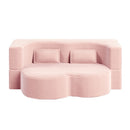 Convertible Foam-Filled Sleeper Sofa Bed with 2 Pillows