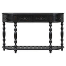 52"Modern and Contemporary Curved Console Table Sofa Table Entryway Table for Hallway Living Room Bedroom with 4 Drawers and 1 Shelf