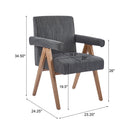 Contemporary Poppy Fabric Dining Armchair With Rubberwood Legs by HouseOfZazla