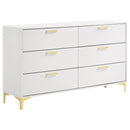 Karena - Rectangular 6 Drawer Dresser - White by HouseOfZazla