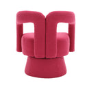 360 Degree Swivel Cuddle Barrel Accent Chairs, Round Armchairs with Wide Upholstered, Fluffy Fabric Chair for Living Room, Bedroom, Office, Waiting Rooms