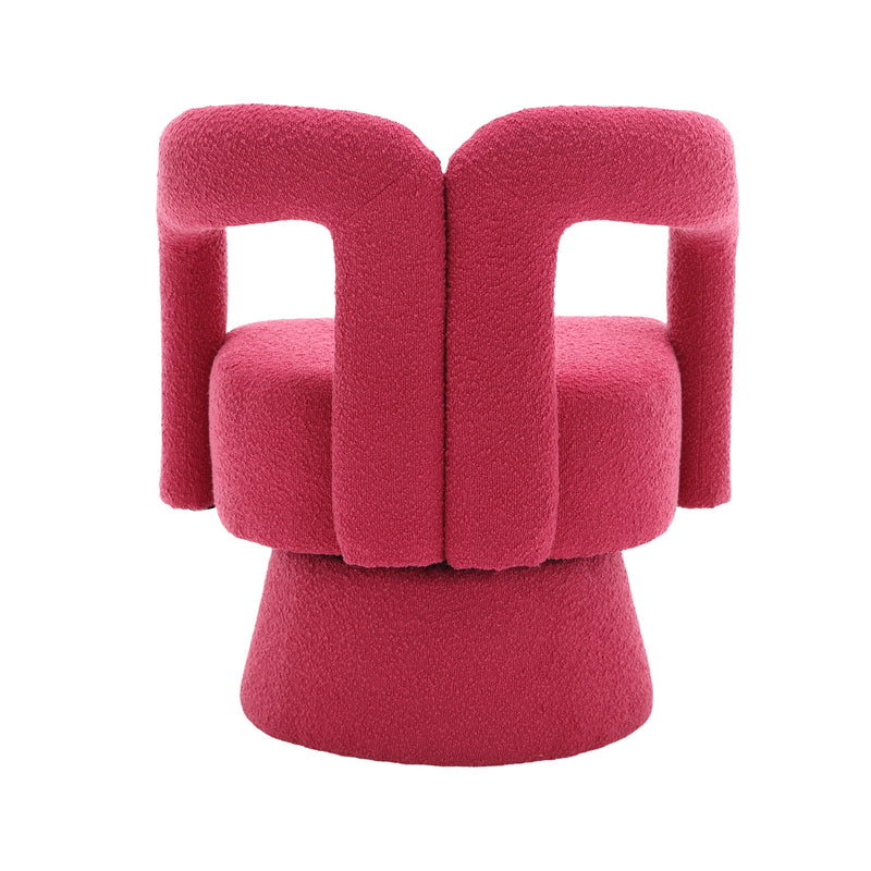 360 Degree Swivel Cuddle Barrel Accent Chairs, Round Armchairs with Wide Upholstered, Fluffy Fabric Chair for Living Room, Bedroom, Office, Waiting Rooms