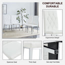 4-piece dining chair set, modern style kitchen soft cushion high backrest, with embedded buttons, metal leg office chair, suitable for restaurants, offices, and restaurants.