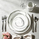 Marbled Round Ceramic Dinnerware Set with Plates and Bowls