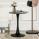 Black Round Dining Table with MDF Top and Matte Iron Base by HouseOfZazla