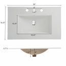 Fluted Bathroom Vanity With Ceramic Sink, Freestanding Cabinet