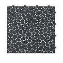 Interlocking Deck Tiles Plastic Waterproof Outdoor All Weather Anti-Slip Bathroom Shower Balcony Porch Strong Weight Capacity Upto 440 Lbs, Pebble Stone Pattern by HouseOfZazla