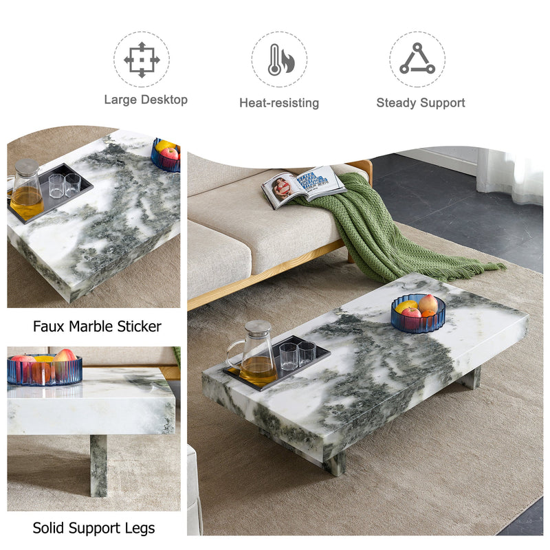 A modern and practical coffee table with black and white patterns. Made of MDF material. The fusion of elegance and natural fashion 47.2"x 23.6"x 12 "